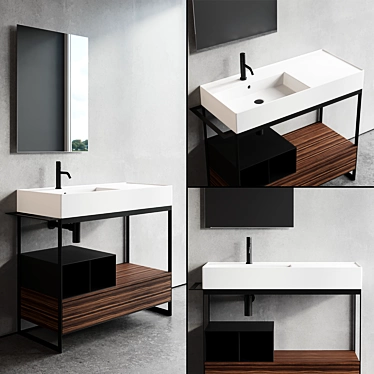 Scarabeo Ceramiche Solid Vanity Set 3D model image 1 