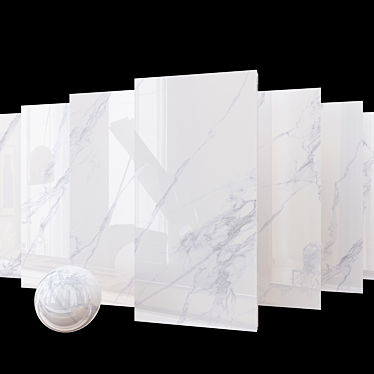 Luxury Calacatta 4D Marble Set 3D model image 1 
