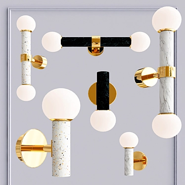 Elegant Marble Wall Sconce 3D model image 1 