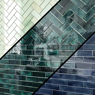 3"x8" Subway Tile - Sea Mist: Elegant and Versatile 3D model image 1 