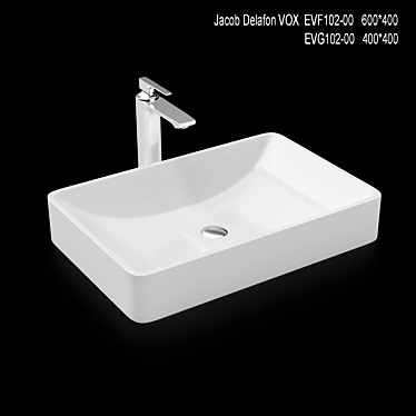 Jacob Delafon VOX - Double Sink & Mixer 3D model image 1 