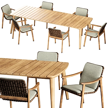 Fynn Dining Outdoor: Scandinavian Elegance for Your Patio 3D model image 1 