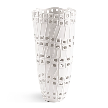 Elegant White Cal Vase 3D model image 1 