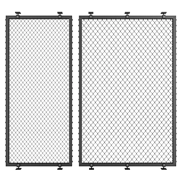 Decorative Metal Grid Partitions 3D model image 1 