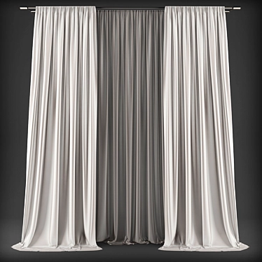 Elegant Polys Curtains 3D model image 1 