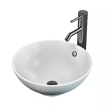 SSWW CL3001 Brilliant White Ceramic Bathroom Sink 3D model image 1 