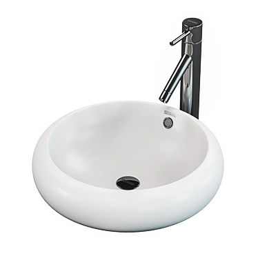 SSWW CL3040 White Ceramic Bathroom Sink 3D model image 1 