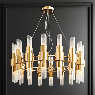 Elegant Tycho Round Chandelier 3D model image 1 