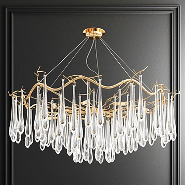 Luxurious Water Droplets Chandelier 3D model image 1 