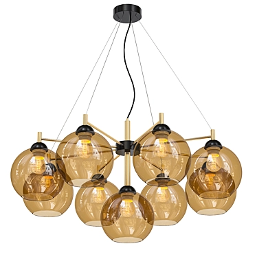 Etna Pendant Chandelier with Glass Shades 3D model image 1 
