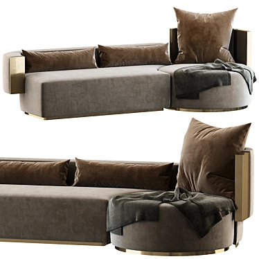 Luxurious Threesome Sofa by Rodolphe Parente 3D model image 1 