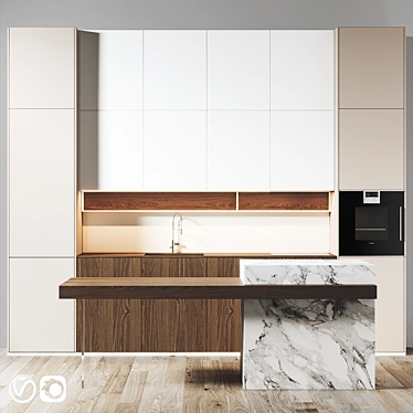 Modern Kitchen 3D Model 3D model image 1 