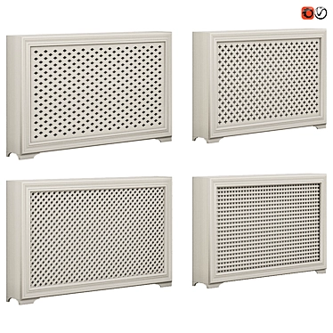 Radiator Screen Set: Decorative Elegance 3D model image 1 