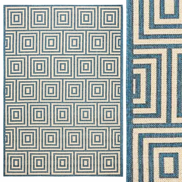 McKinnon Cream/Blue Rug - Stylish and Versatile 3D model image 1 