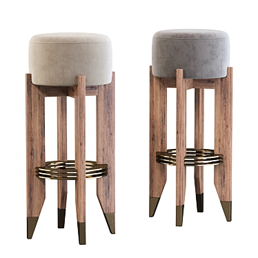 Italian Smania Gil Bar Stool 3D model image 1 