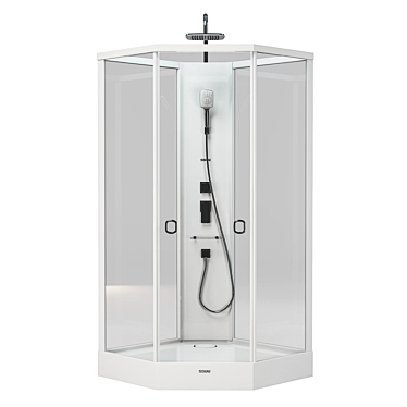 SSWW W0913H: Compact Acrylic Shower 3D model image 1 