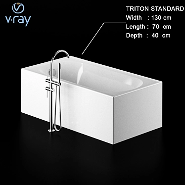 TRITON STANDARD Acrylic Bathroom Tub 3D model image 1 