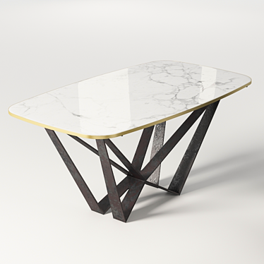 Elegant Marble Dining Table 3D model image 1 