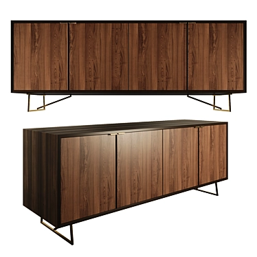 Elegant Walnut Sideboard: Timeless and Functional 3D model image 1 