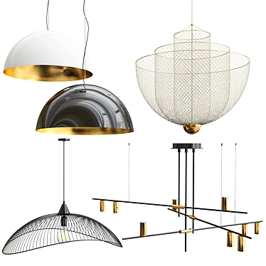 Sleek Chandelier Collection: Modern Minimalist Design 3D model image 1 