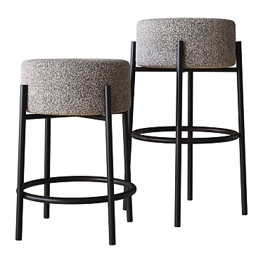 Peg Upholstered Stool: Elegant and Versatile 3D model image 1 