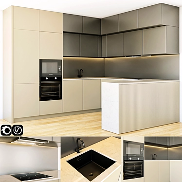Modern Kitchen with Spacious Area 3D model image 1 
