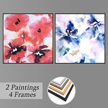 Artistic Wall Painting Set: No 1504 3D model image 1 