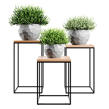 Modern Concrete Vases Set 3D model image 1 