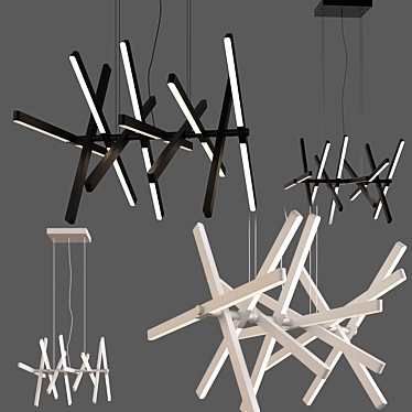 Sleek Scandinavian Pendant Lights 3D model image 1 