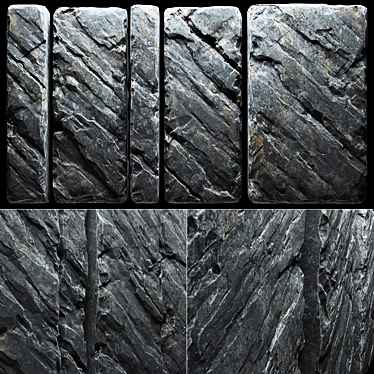 Smooth Stone Wall Slabs - High-Quality Textures 3D model image 1 