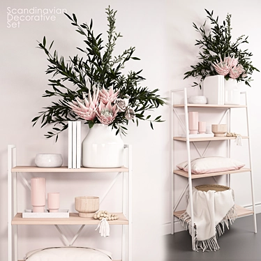 Nordic Blossom Decor Set 3D model image 1 