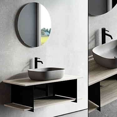 Scarabeo Slide Vanity Unit Set: Stylish & Functional 3D model image 1 