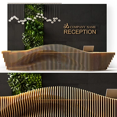 Parametric Panel Reception Desk 3D model image 1 