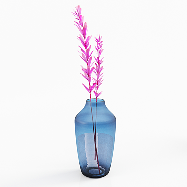 Blue Tinted Glass Vase - H29 3D model image 1 