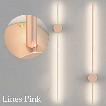 Sleek Pink Lines Pendant 3D model image 1 