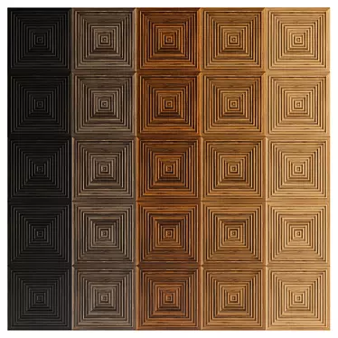  16-Piece Wooden Wall Panel Set - 5 Wood Types 3D model image 1 