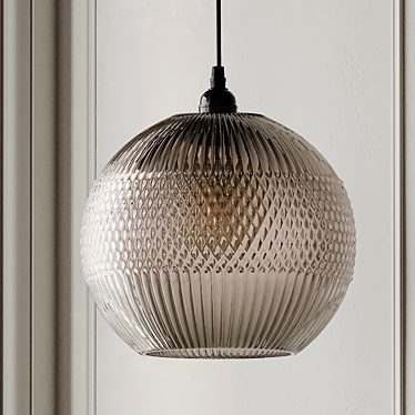 Elegant Gray Glass Pendant Light 3D model image 1 