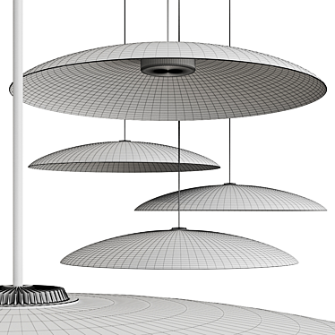 Sleek Metal Chandelier: HeadLed Metallic 3D model image 1 