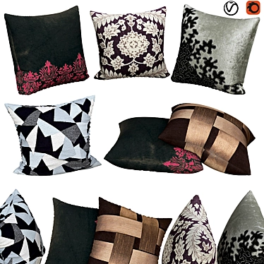 Elegant Sofa Accent Pillows 3D model image 1 