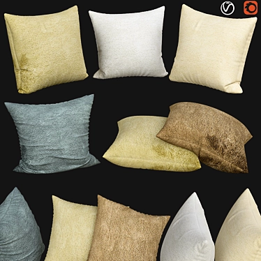 Stylish Sofa Cushions  3D model image 1 