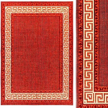 Modern Red Shaggy Rug 3D model image 1 