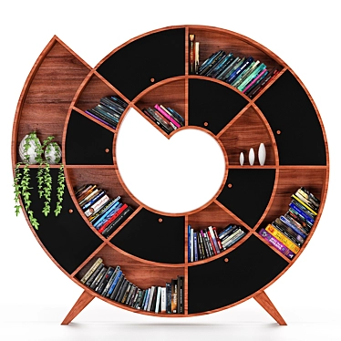 Snail Shaped Decorative Bookshelf 3D model image 1 