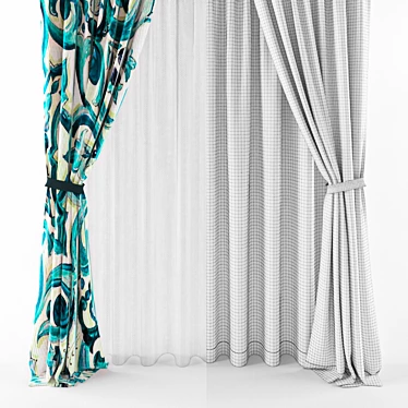 Elegant Sheer Window Curtain 3D model image 1 