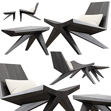Kookudesign - Men - V-Easy chair with ottoman