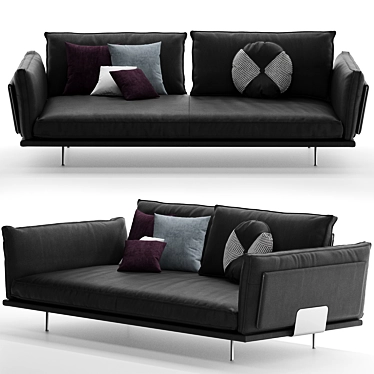 Elegant Divine Upholstered Sofa 3D model image 1 