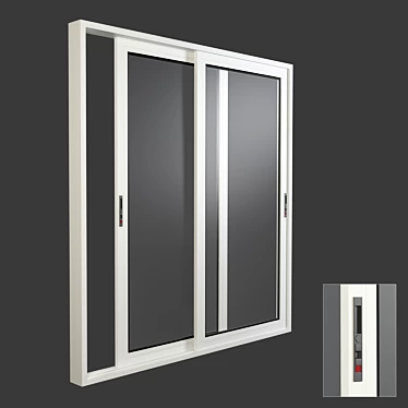 Sleek Aluminum Sliding Door & Window 3D model image 1 