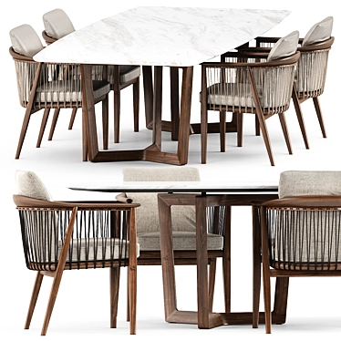 Sophisticated Viola Chair & Bolero Ravel Table 3D model image 1 