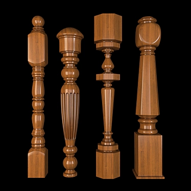 Elegant Wood and Gold Balyasina 3D model image 1 