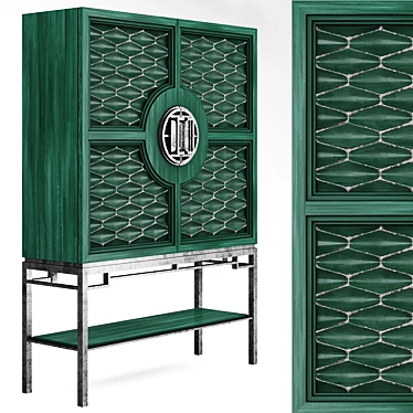 Green Deco Chest: Vintage Charm & Practical Storage 3D model image 1 