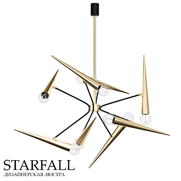 Starfall01 Designer Chandelier 3D model image 1 